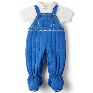 Vintage Cute Togs Boys Infant Baby Quilted 2pc Romper Outfit 6-9 Months